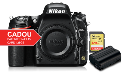 NIKON D750 BODYCADOU: ACUMULATOR EN-EL15, CARD 128GB SDXC SANDISK