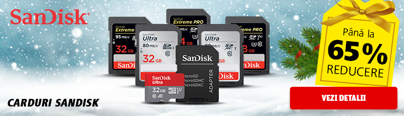Pana la 65% reducere la cardurile de memorie SanDisk